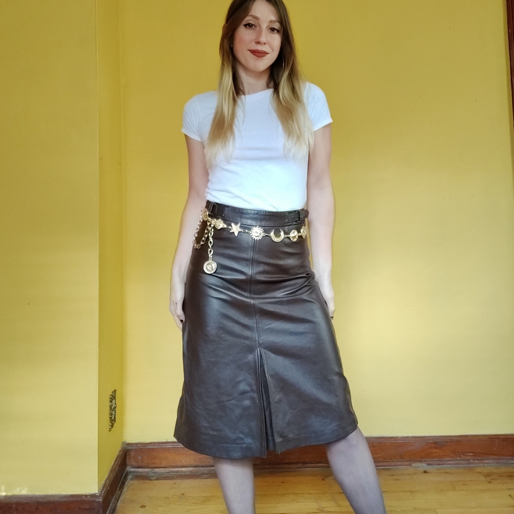 Gap Brown Leather Skirt